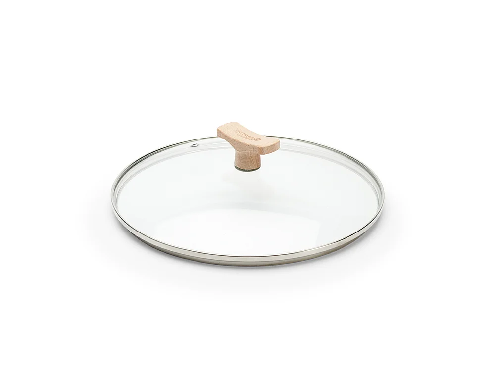 Couvercle Bouton bois 24 cm en verre