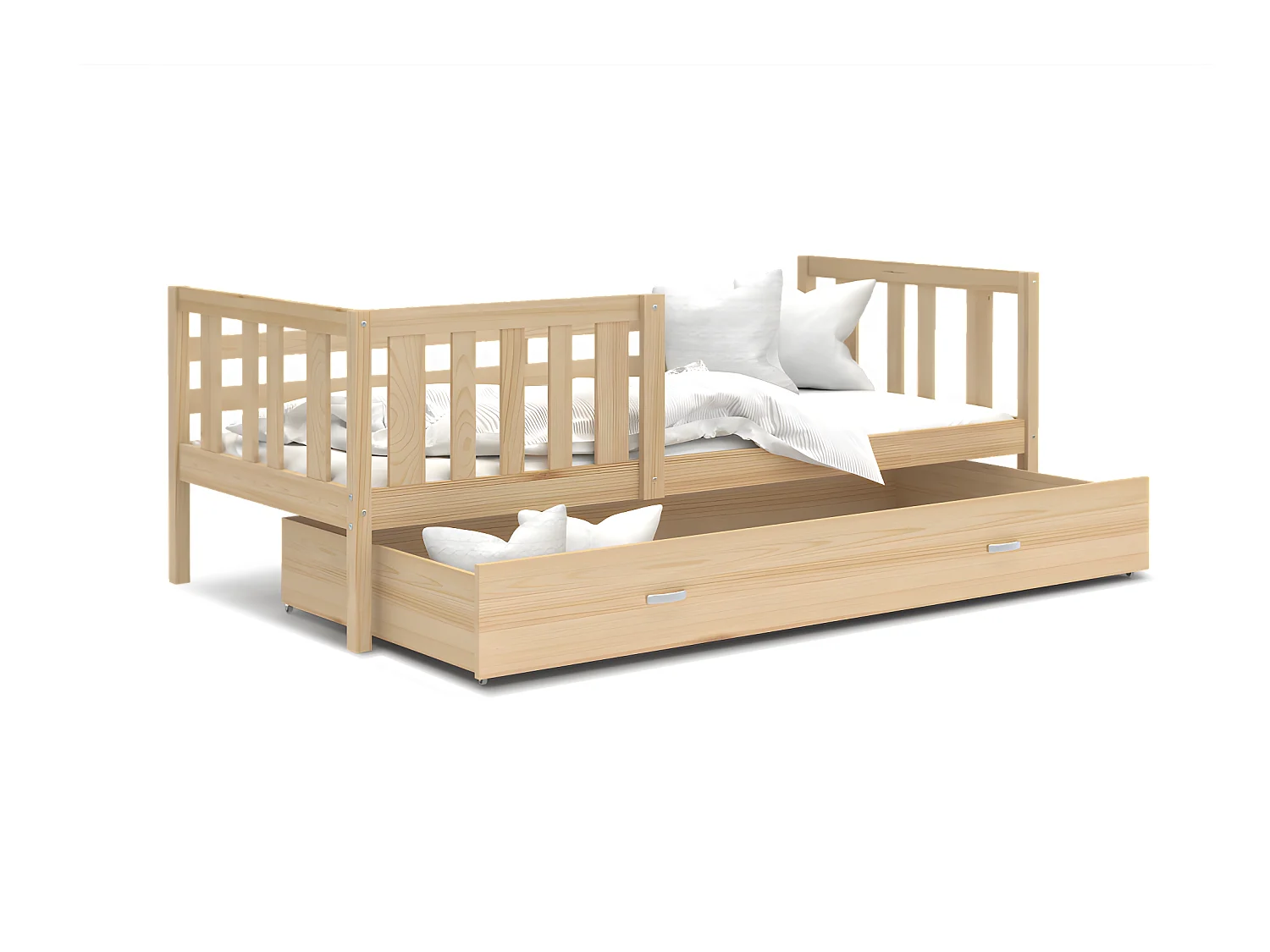 Lit enfant  NEMO 90X190 cm -  1 Sommier et Tiroir inclus Pin