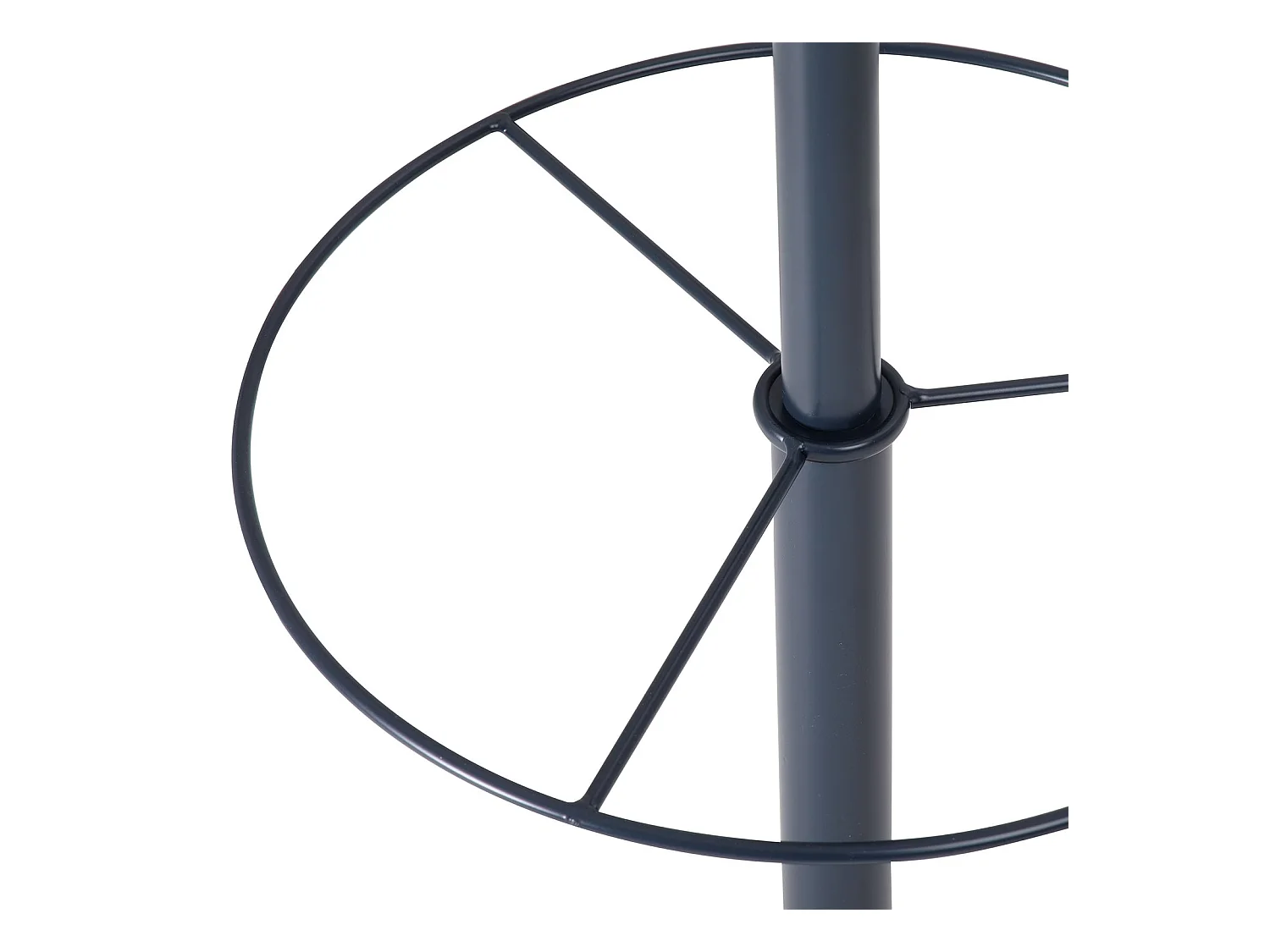 Porte-manteaux TRIANA portant à vêtements sur pied en forme d'arbre avec 6 crochets et un porte parapluie, métal laqué gris et bois