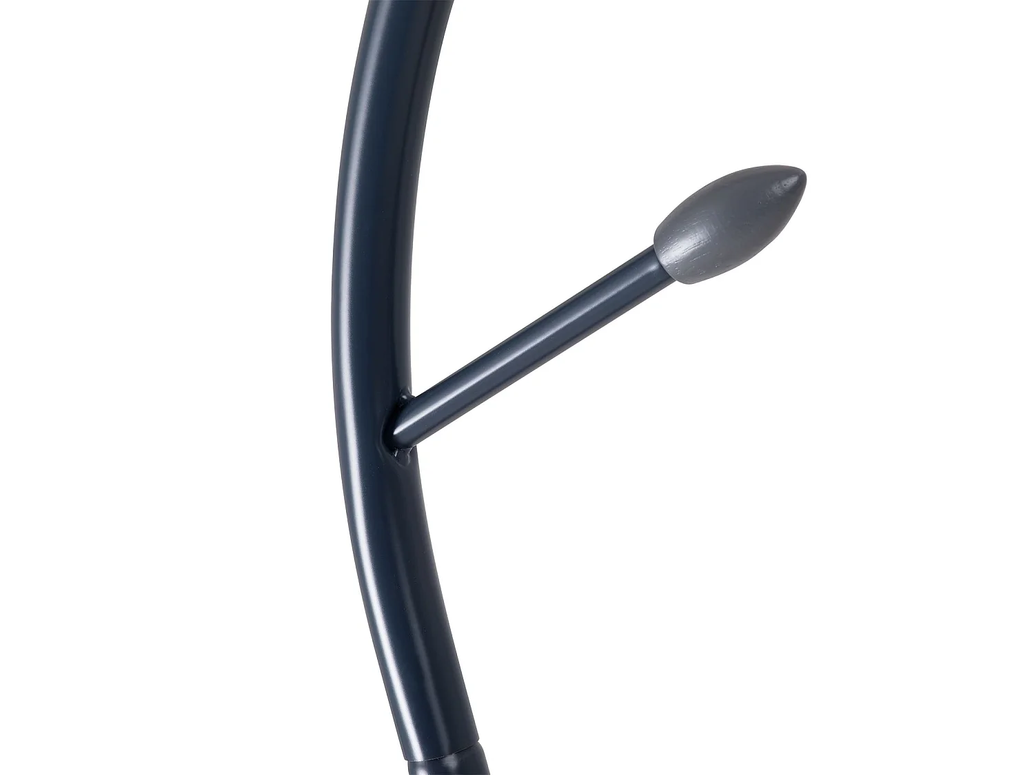 Porte-manteaux TRIANA portant à vêtements sur pied en forme d'arbre avec 6 crochets et un porte parapluie, métal laqué gris et bois