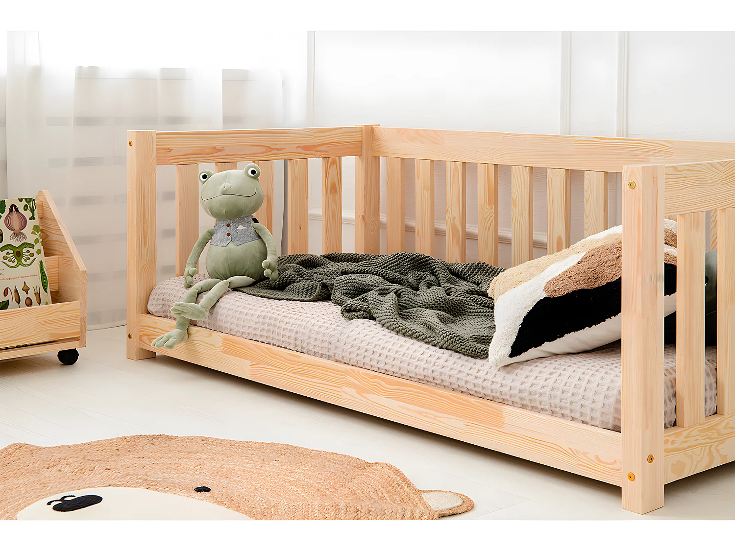 Banco-cama 90x190 com base de ripas Thelma Bois