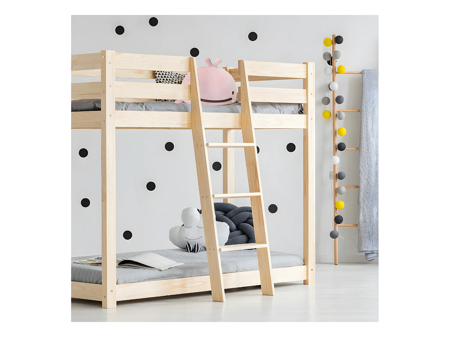 Lit superposé 90x200 sommier inclus Derek Bois