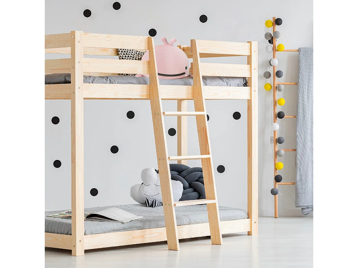Lit superposé 90x200 sommier inclus Derek Bois