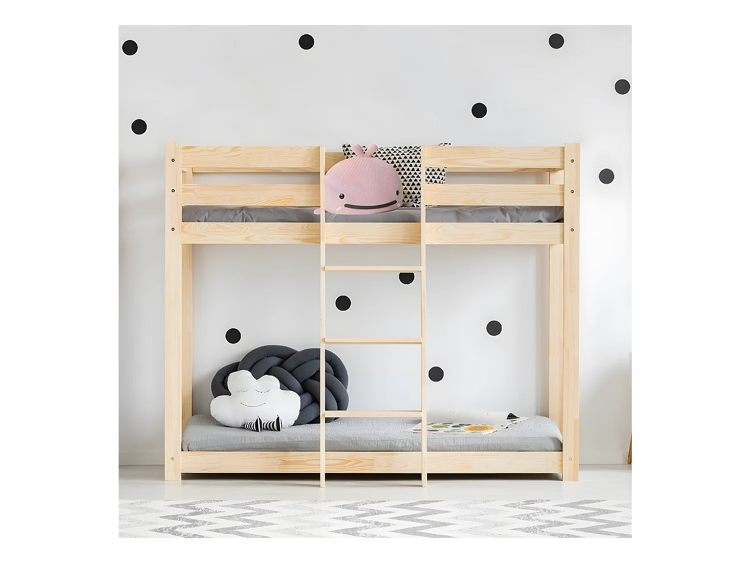 Lit superposé 90x190 sommier inclus Derek Bois