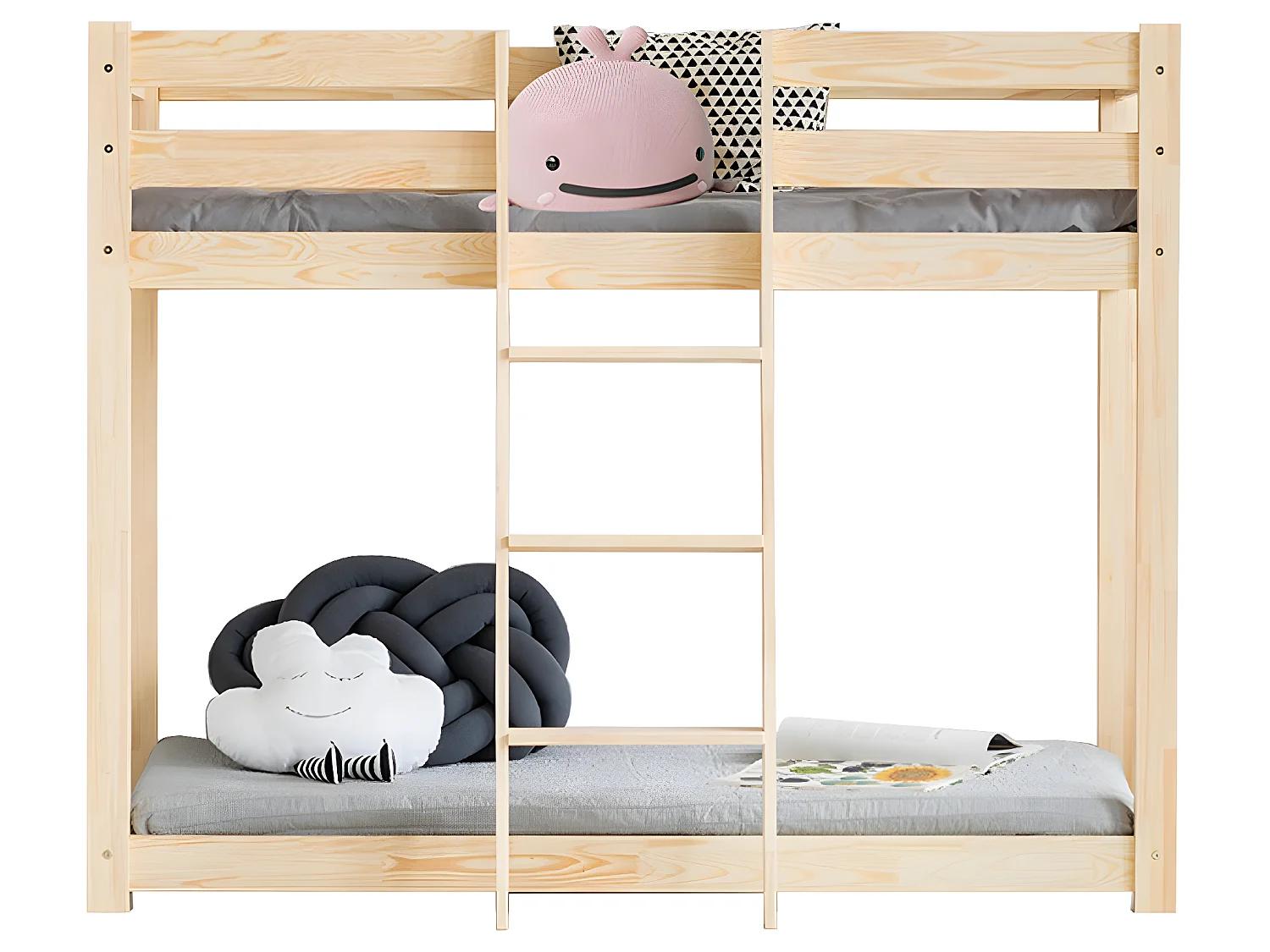 Lit superposé 90x190 sommier inclus Derek Bois