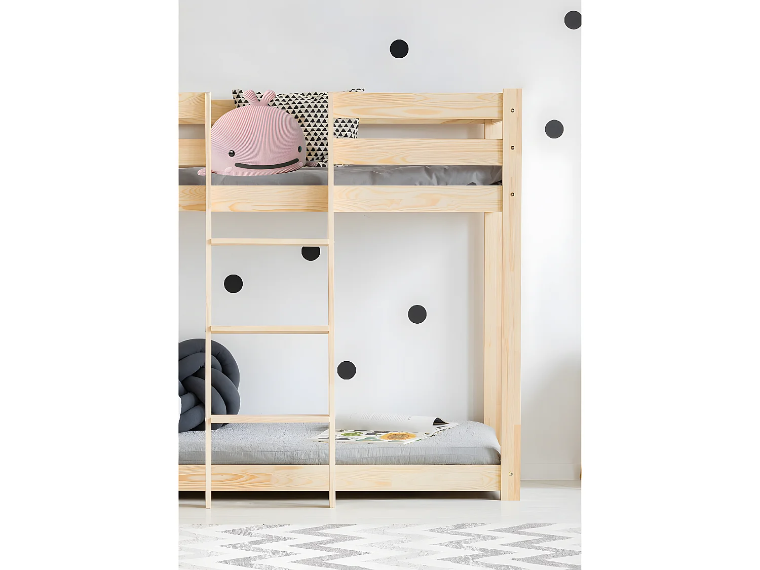 Lit superposé 90x190 sommier inclus Derek Bois