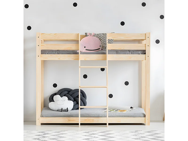 Lit superposé 90x190 sommier inclus Derek Bois