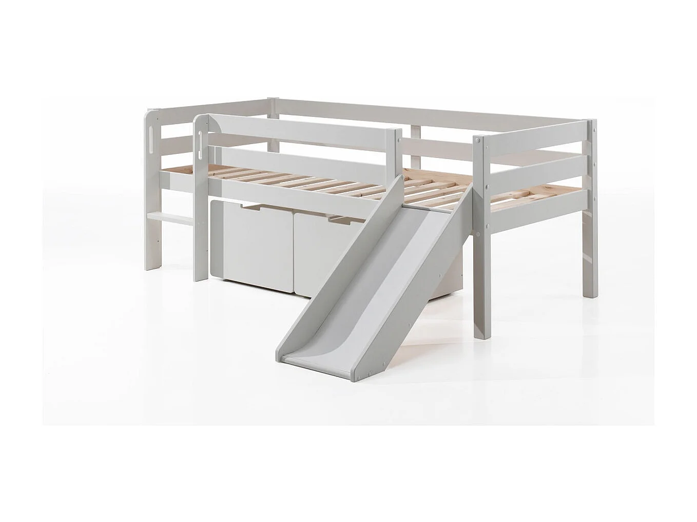 Pack - Lit Enfant Surélevé & 2 Tiroirs "Pino" Blanc