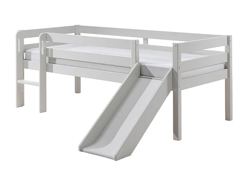 Cama Meia Altura Escorrega Base Ripas PETITSMEUBLES Branco (90x200)