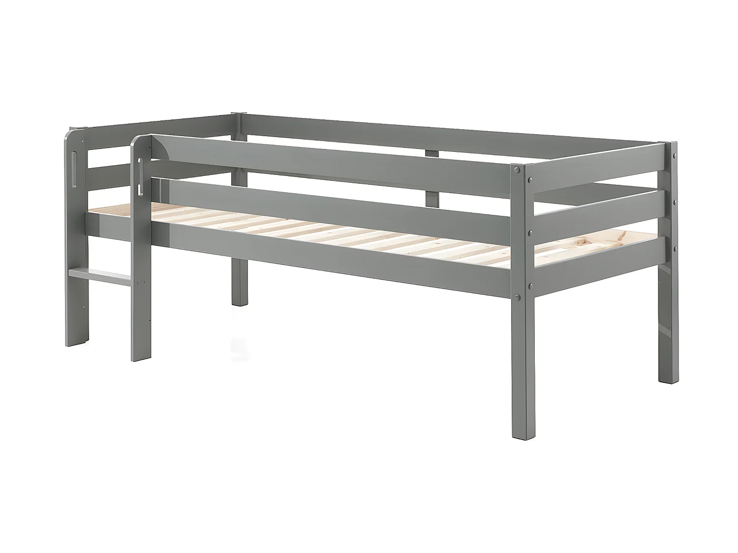 Lit Enfant Surélevé & Échelle "Pino" 90x200cm Gris