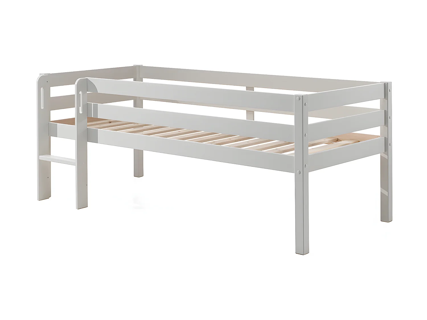 Lit Enfant Surélevé & Échelle "Pino" 90x200cm Blanc