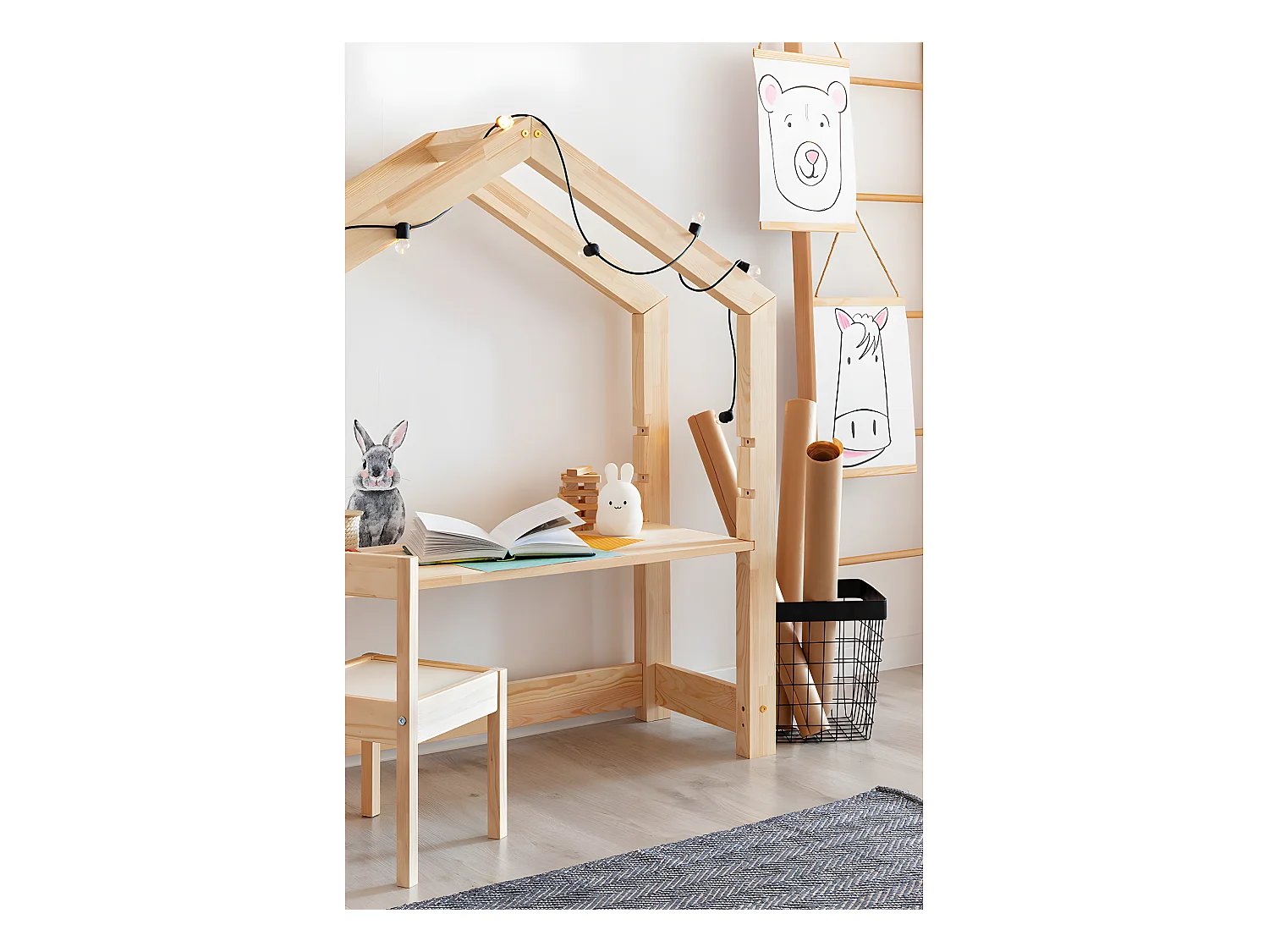 Bureau avec chaise Louis Bois