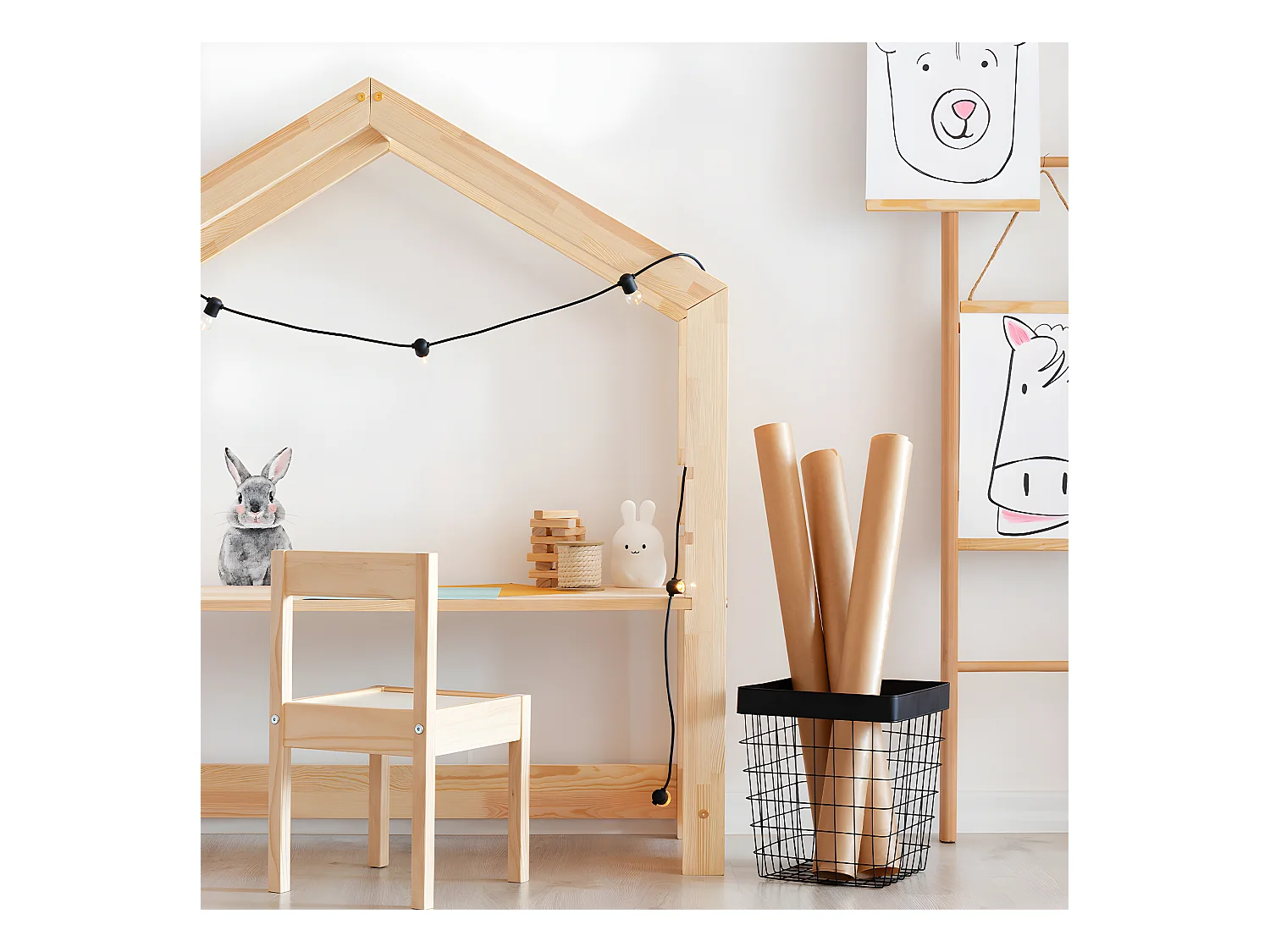 Bureau avec chaise Louis Bois