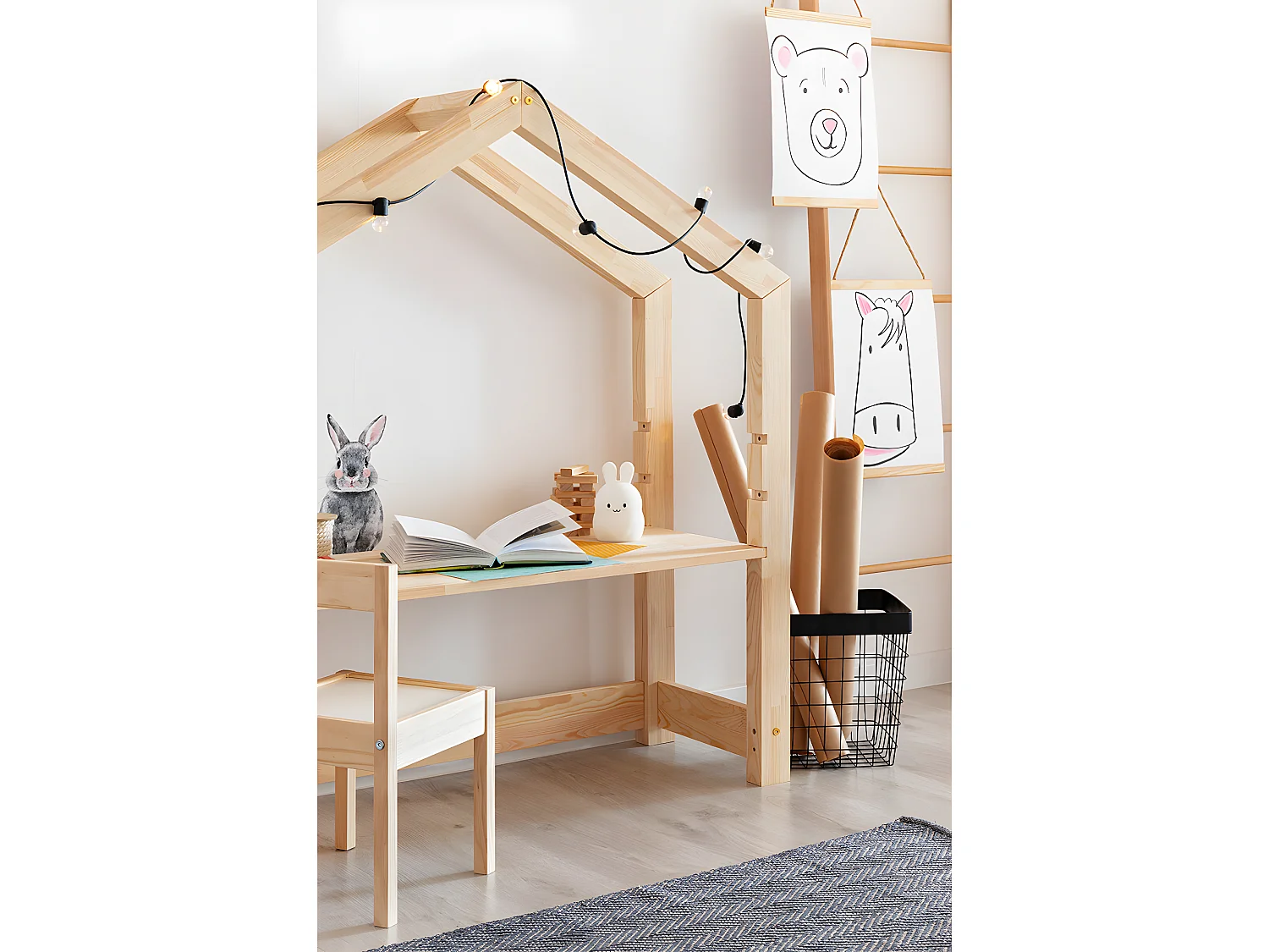 Bureau avec chaise Louis Bois