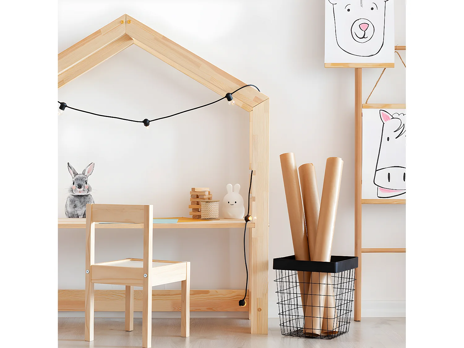 Bureau avec chaise Louis Bois