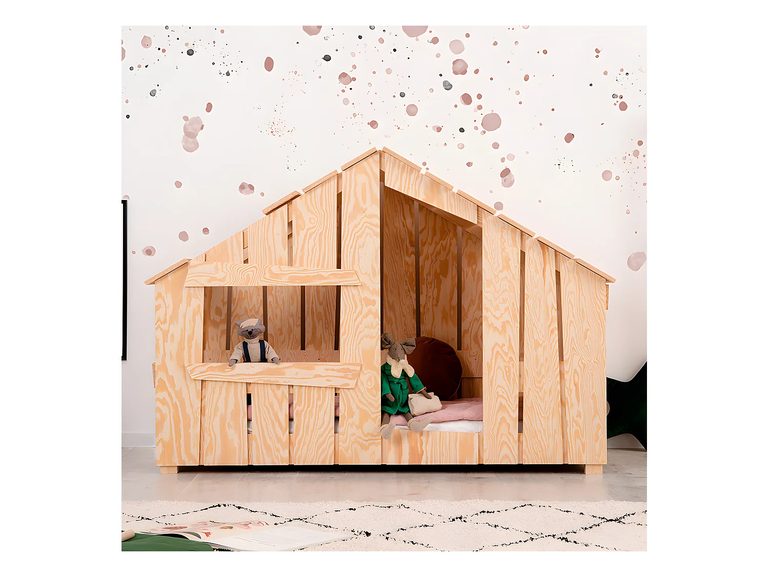 Łóżko dziecięce domek FRED 70x140 sosna