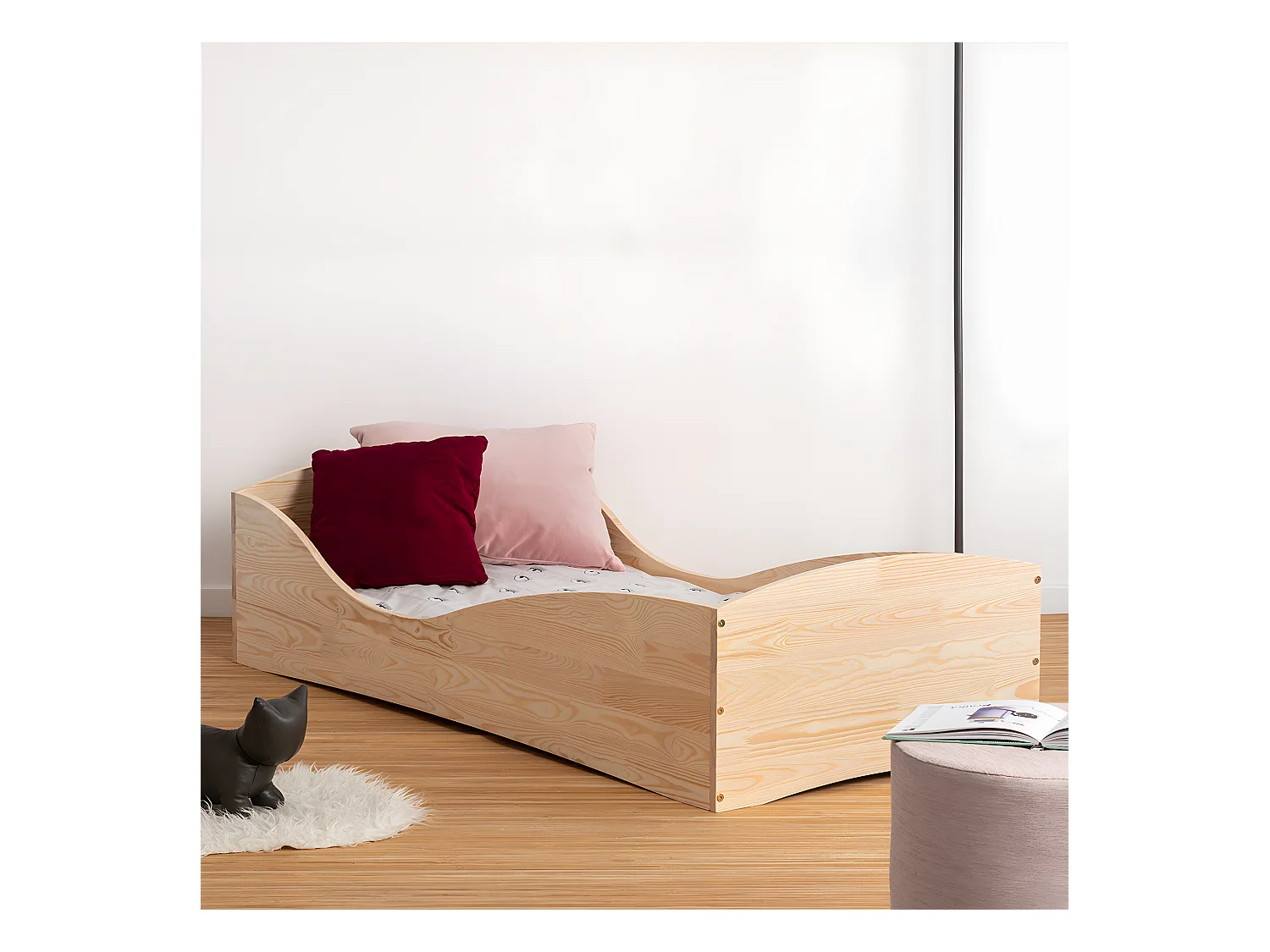 Lit 90x190 sommier inclus Zoé Bois