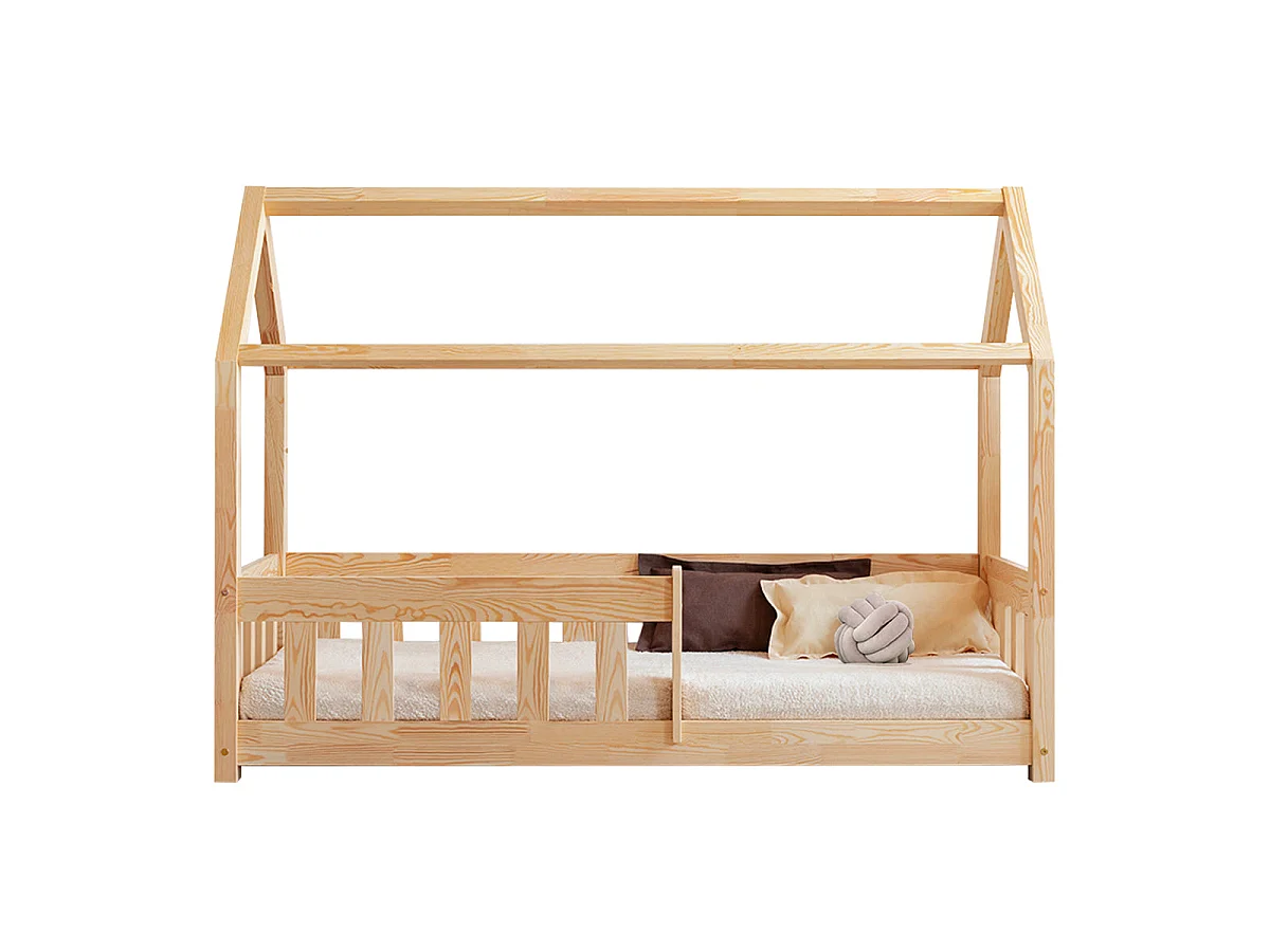 Lit cabane 90x190 sommier inclus Mila Bois