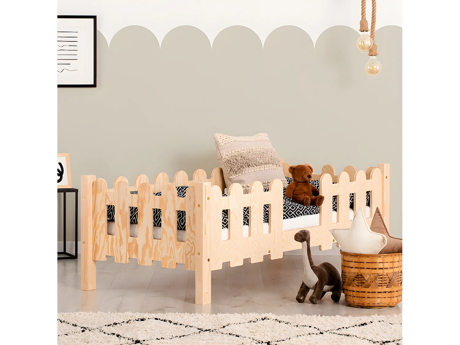 Lit 70x140 sommier inclus Olaf Bois