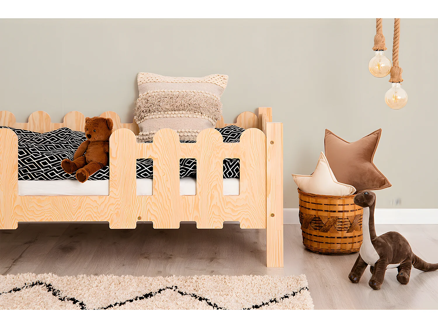 Lit 70x140 sommier inclus Olaf Bois