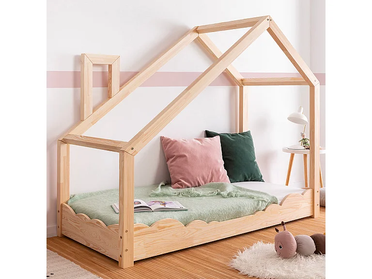 Lit cabane 90x200 sommier inclus Carla Bois