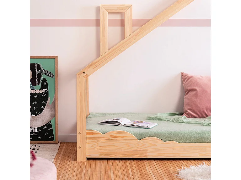 Lit cabane 90x200 sommier inclus Carla Bois