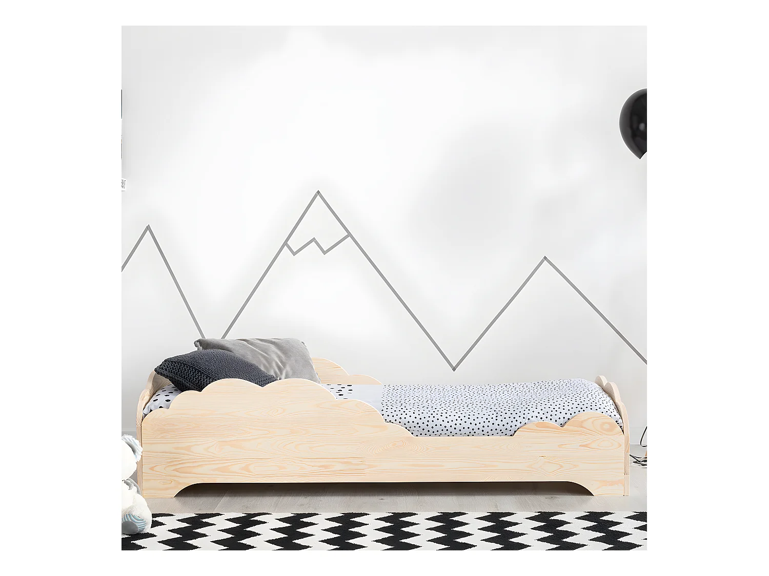 Lit 90x190 sommier inclus Théotime Bois