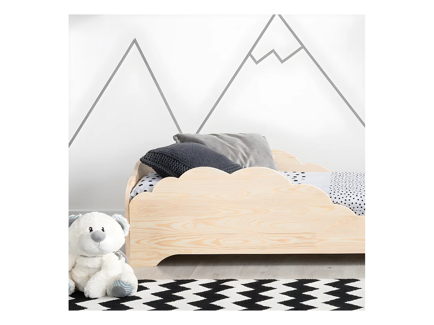 Lit 90x190 sommier inclus Théotime Bois