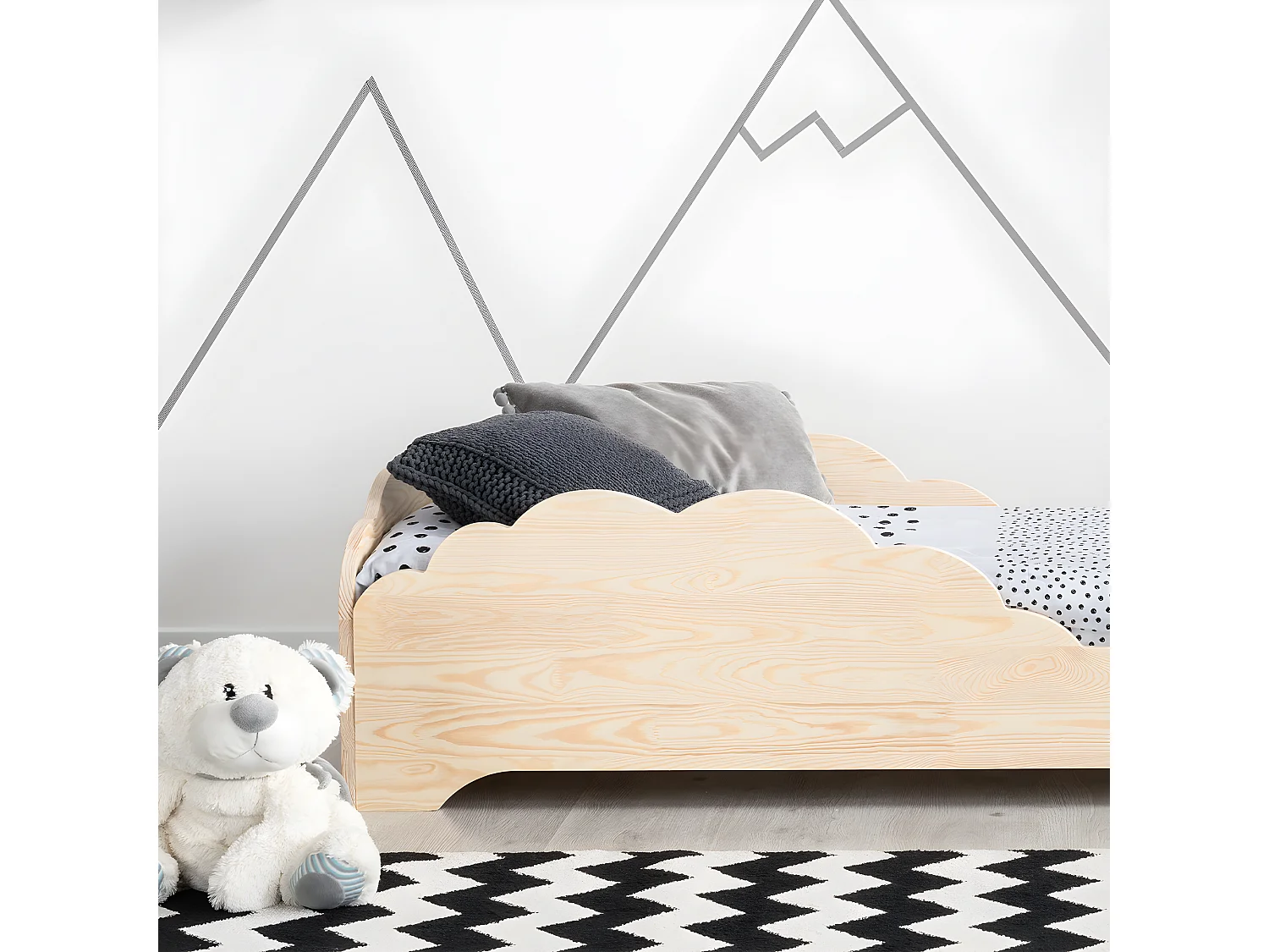 Lit 90x190 sommier inclus Théotime Bois