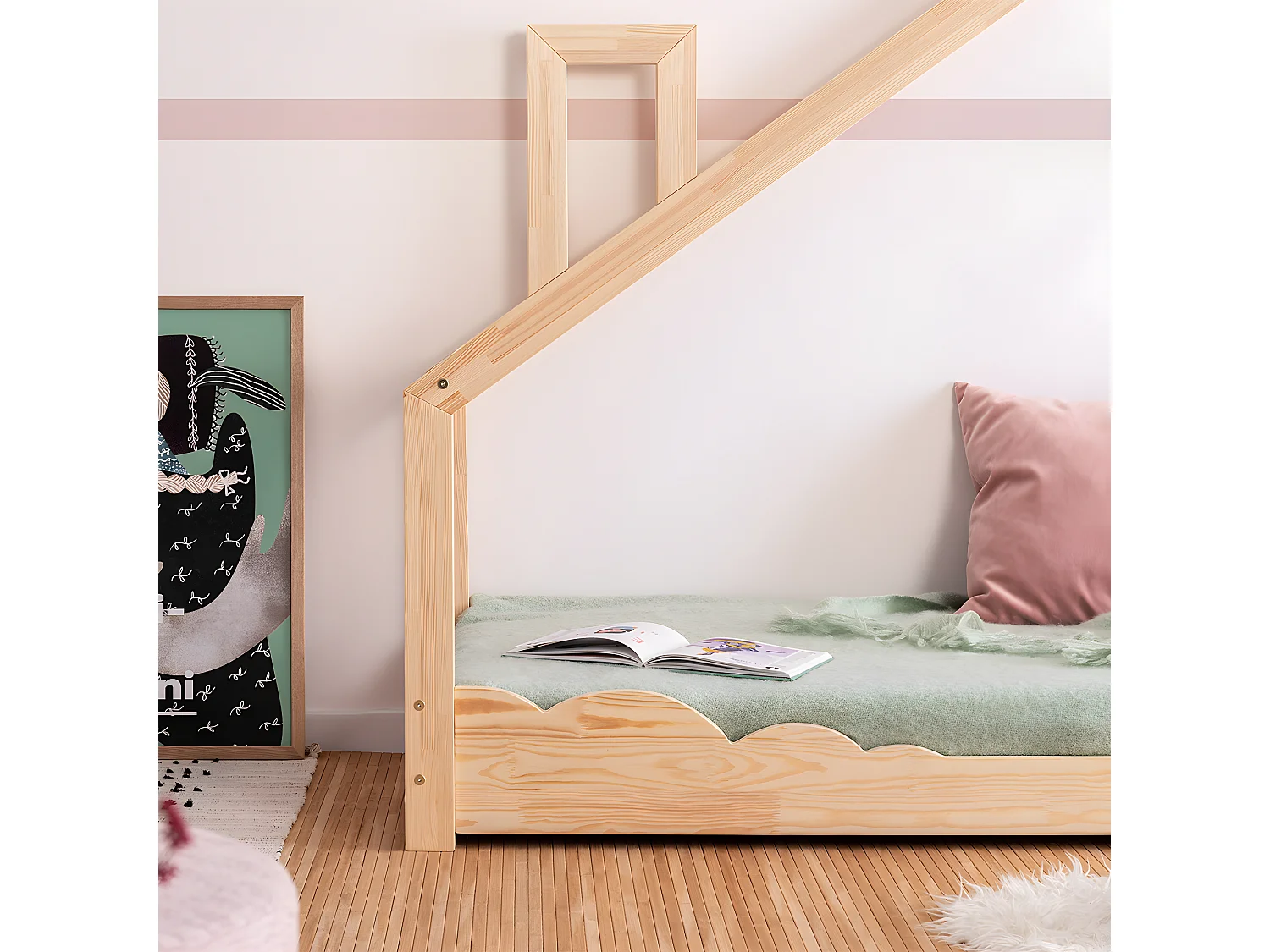 Łóżko dziecięce LUNA D 90x190 sosna