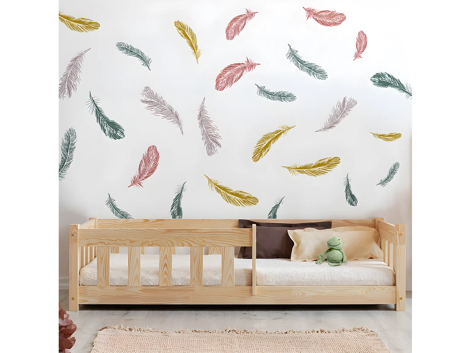 Lit 90x200 sommier inclus Elise Bois