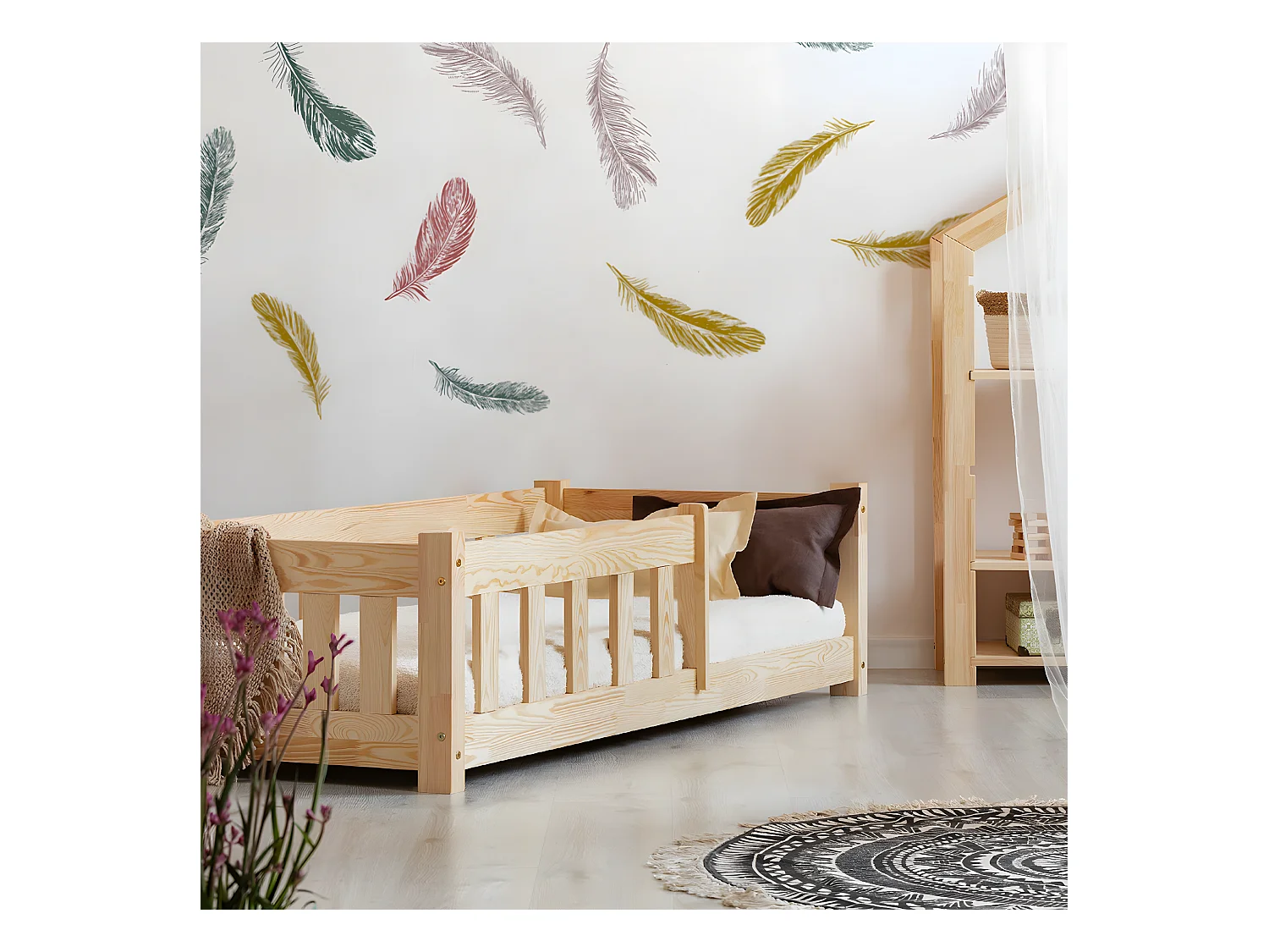 Lit 90x190 sommier inclus Elise Bois