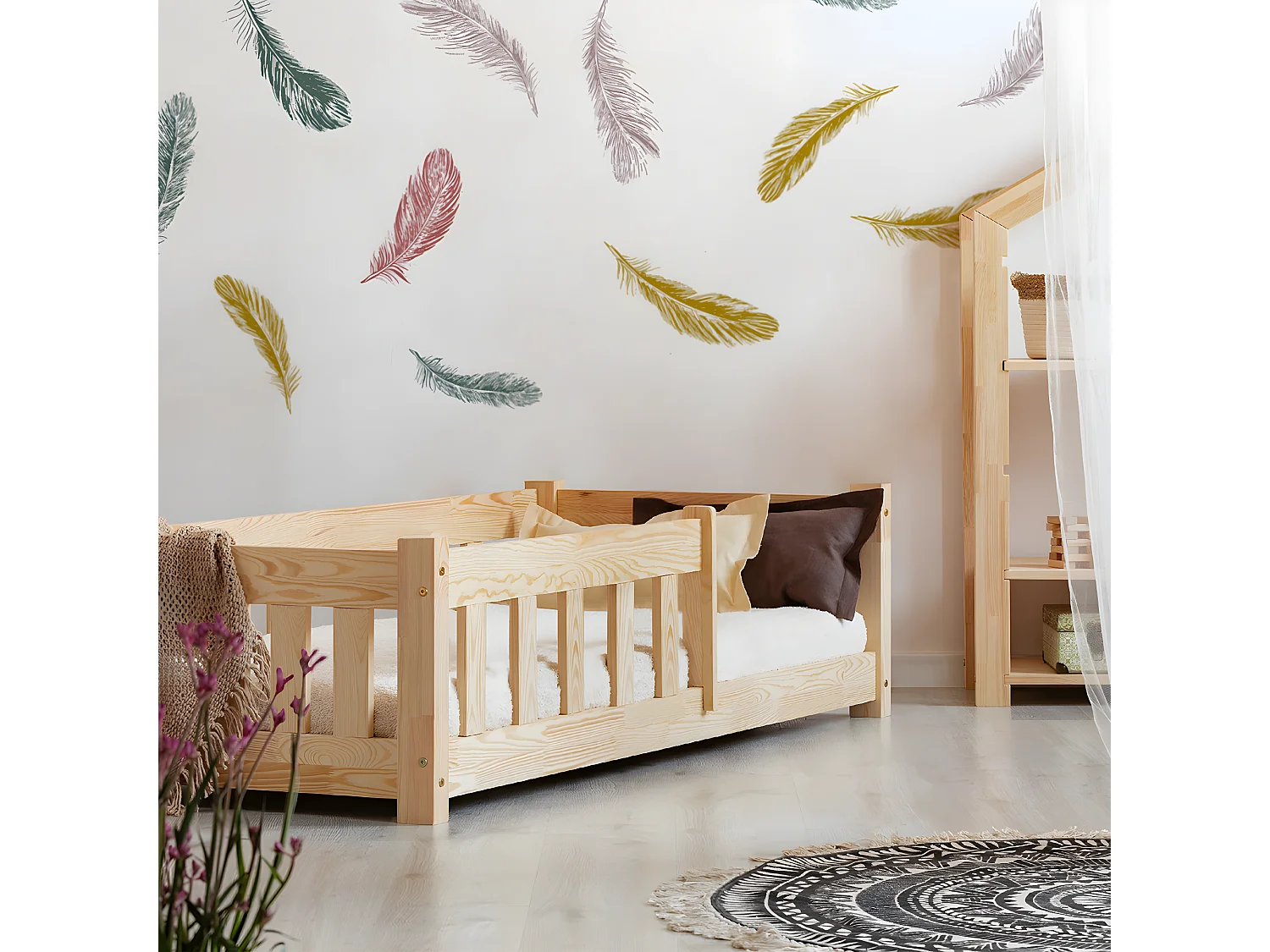 Lit 90x190 sommier inclus Elise Bois