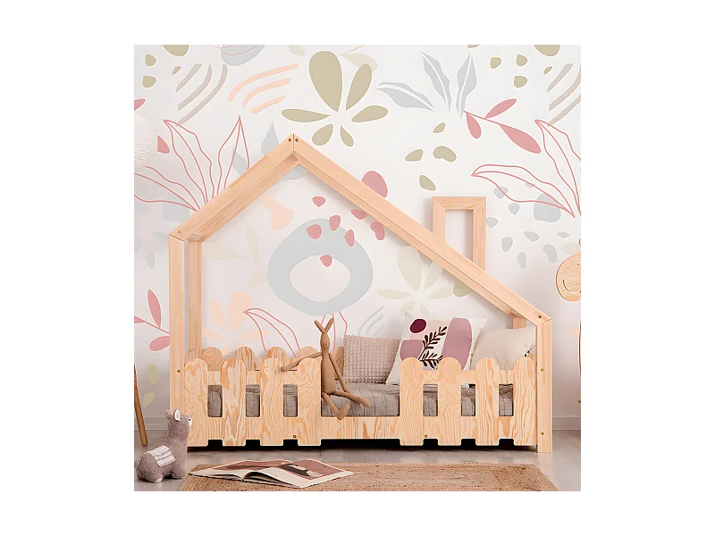 Łóżko dziecięce domek DUDU 90x190 sosna