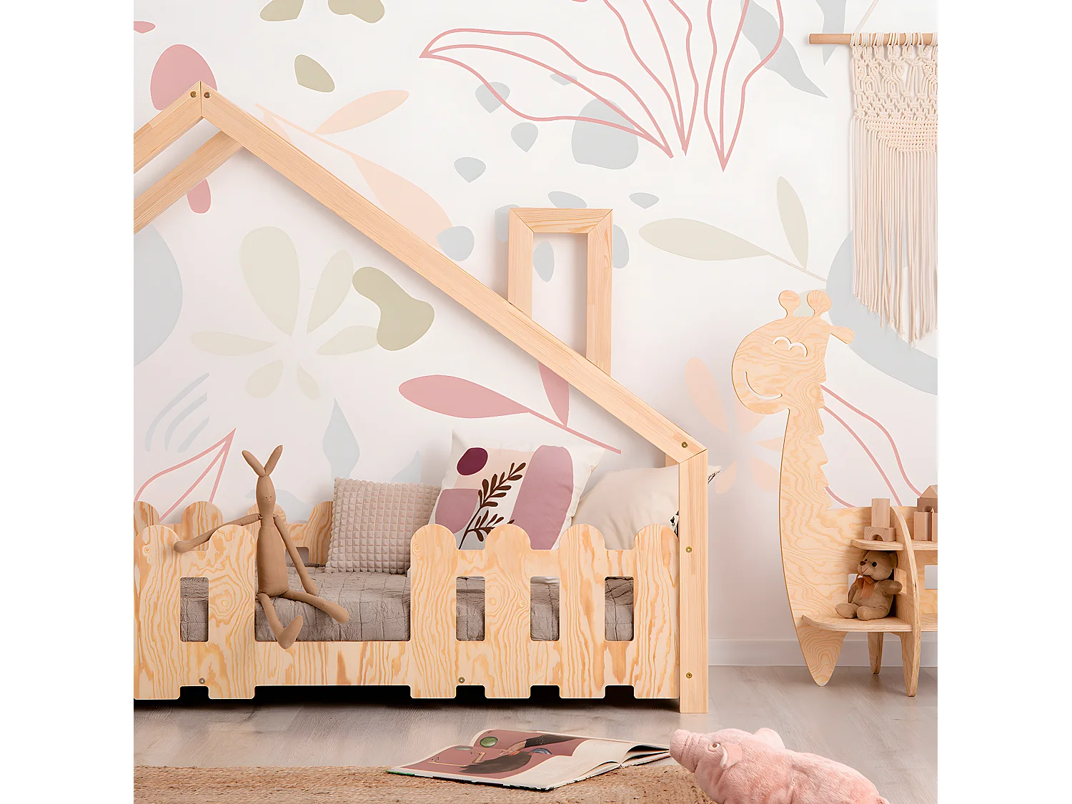 Łóżko dziecięce domek DUDU 90x190 sosna