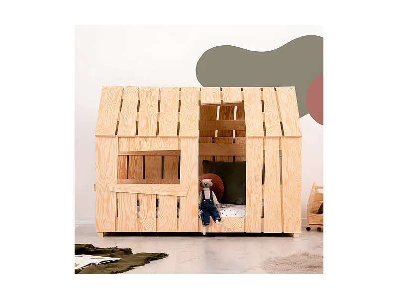 Łóżko dziecięce domek MAT 90x190 sosna