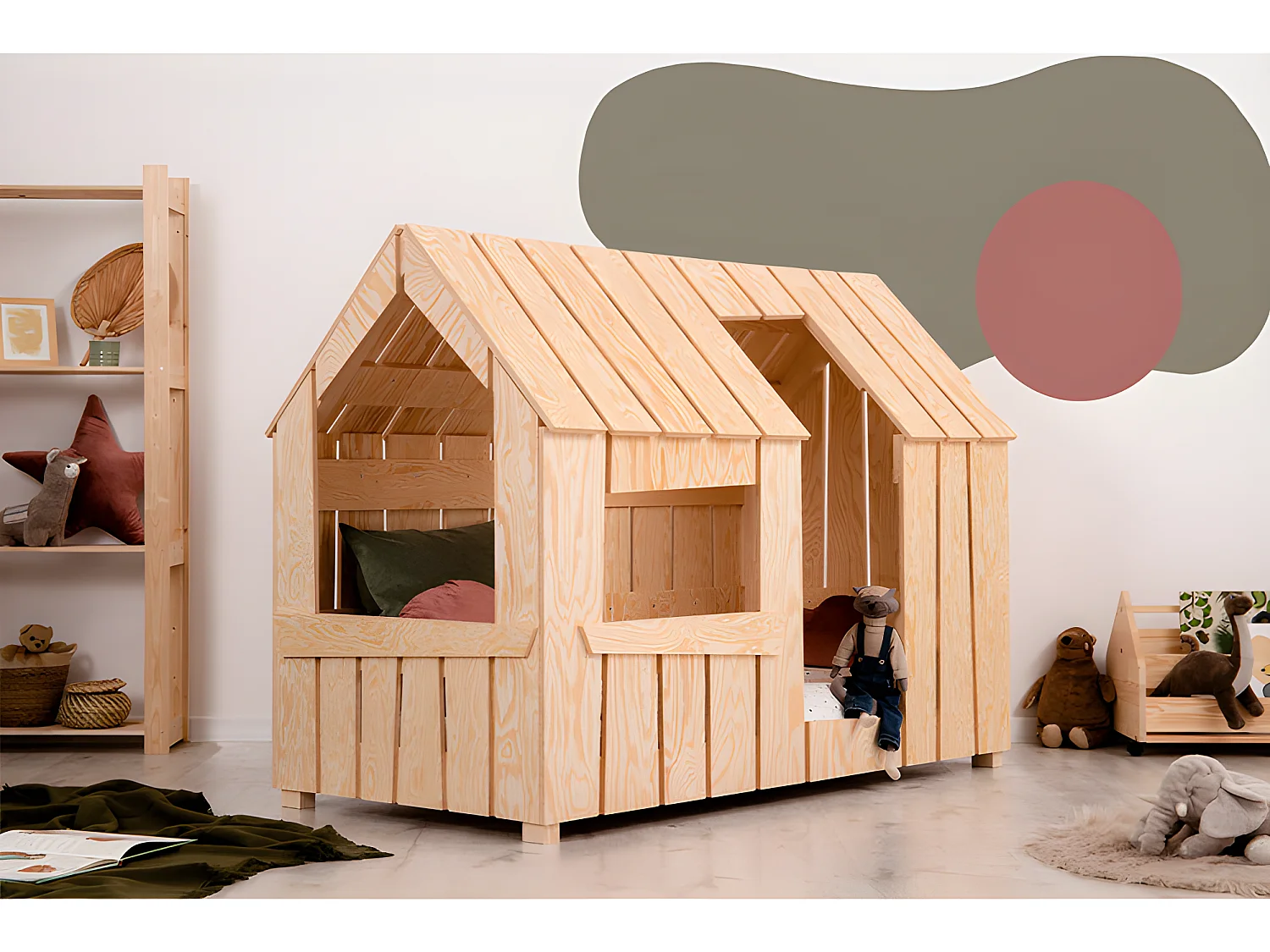 Łóżko dziecięce domek MAT 90x190 sosna