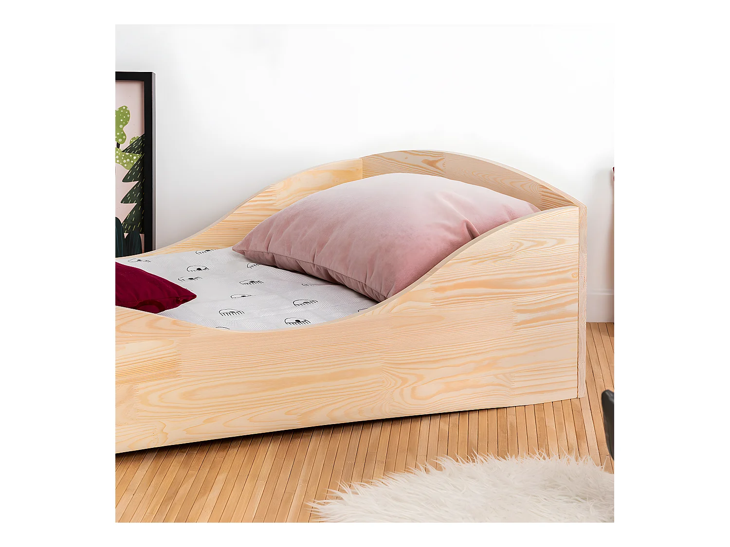 Cama 90x200 con somier Zoé Madera
