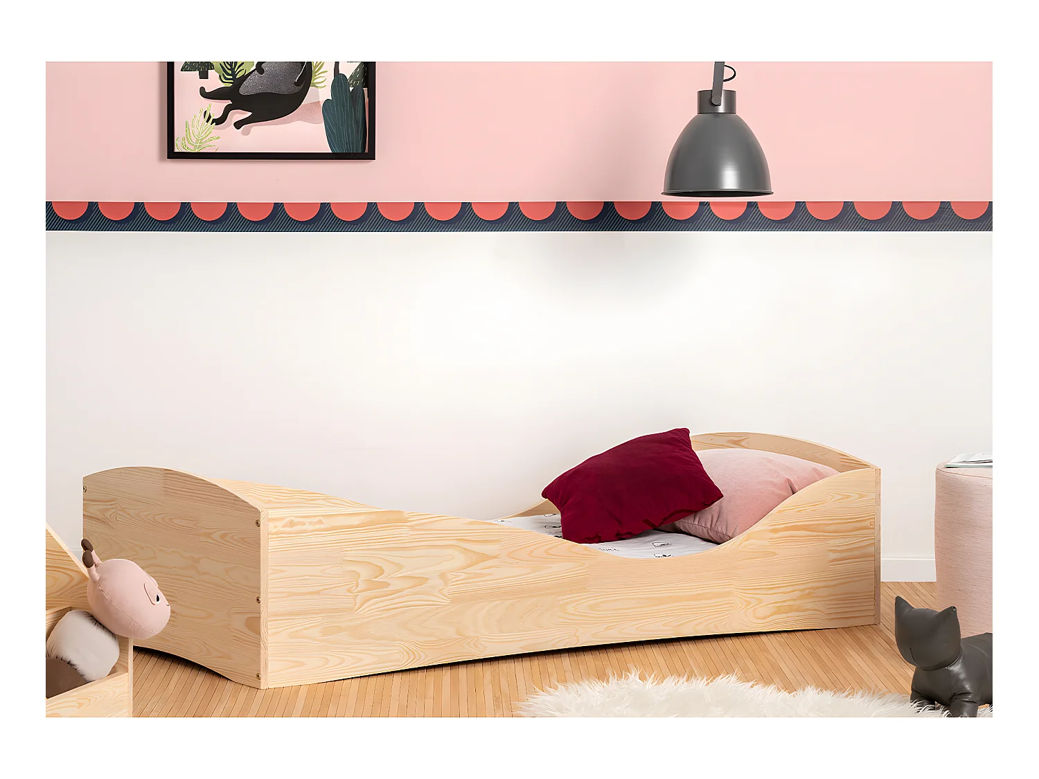 Lit 90x200 sommier inclus Zoé Bois