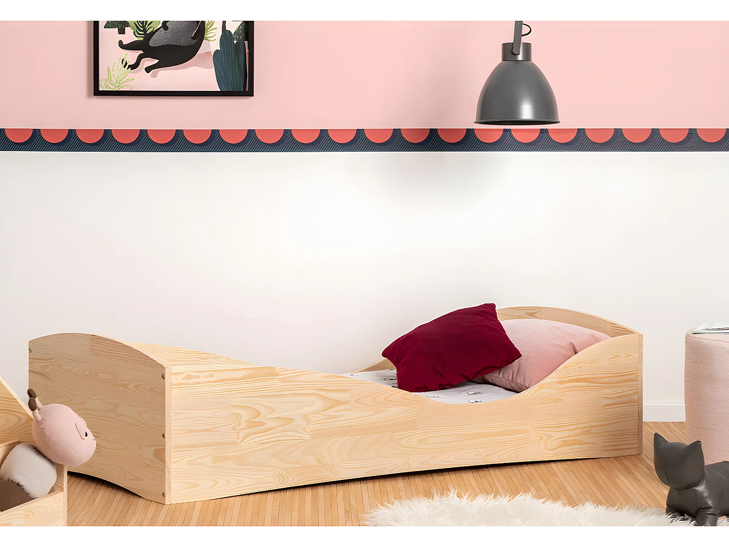 Lit 90x200 sommier inclus Zoé Bois