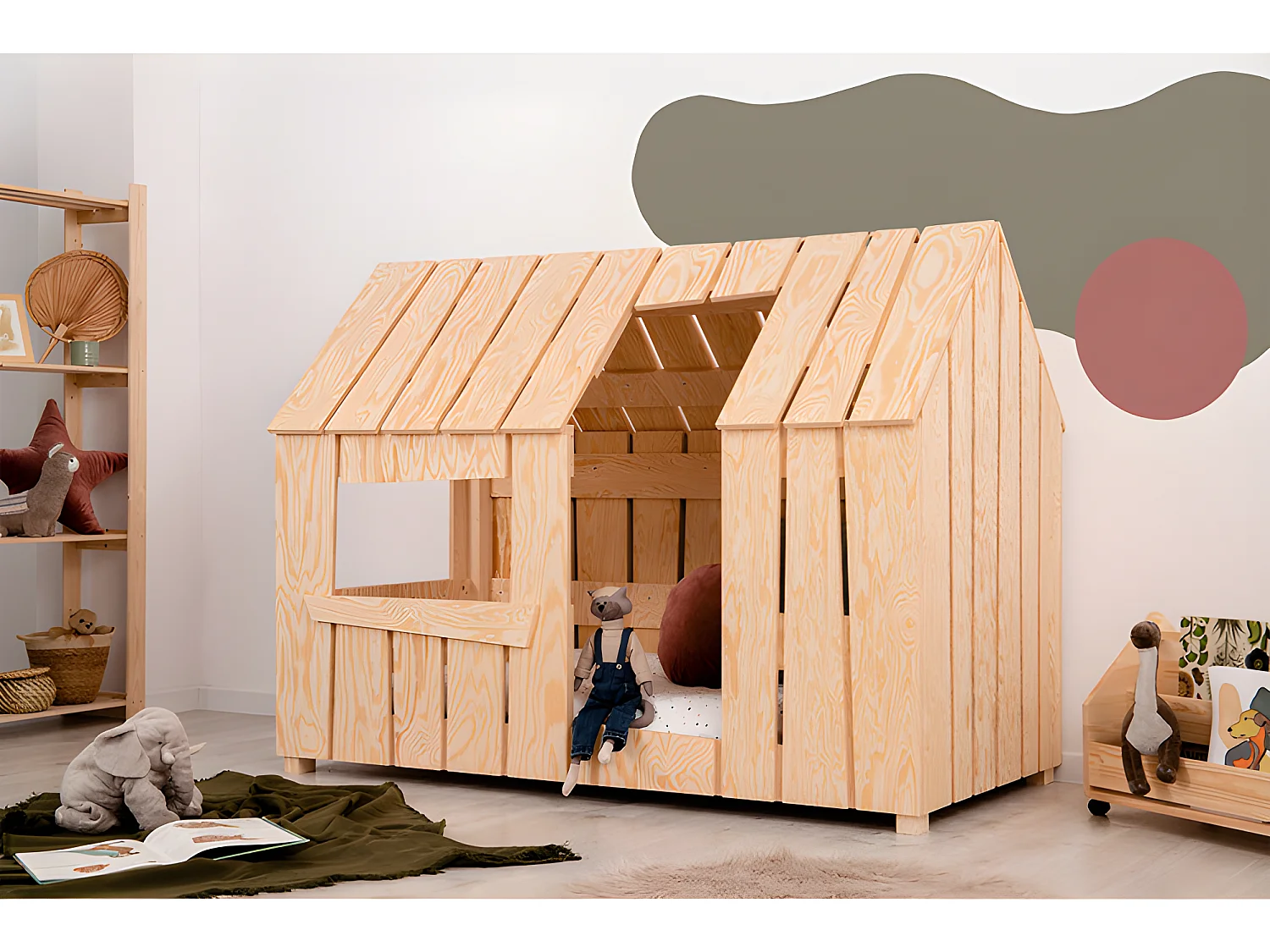 Łóżko dziecięce domek MAT 70x140 sosna