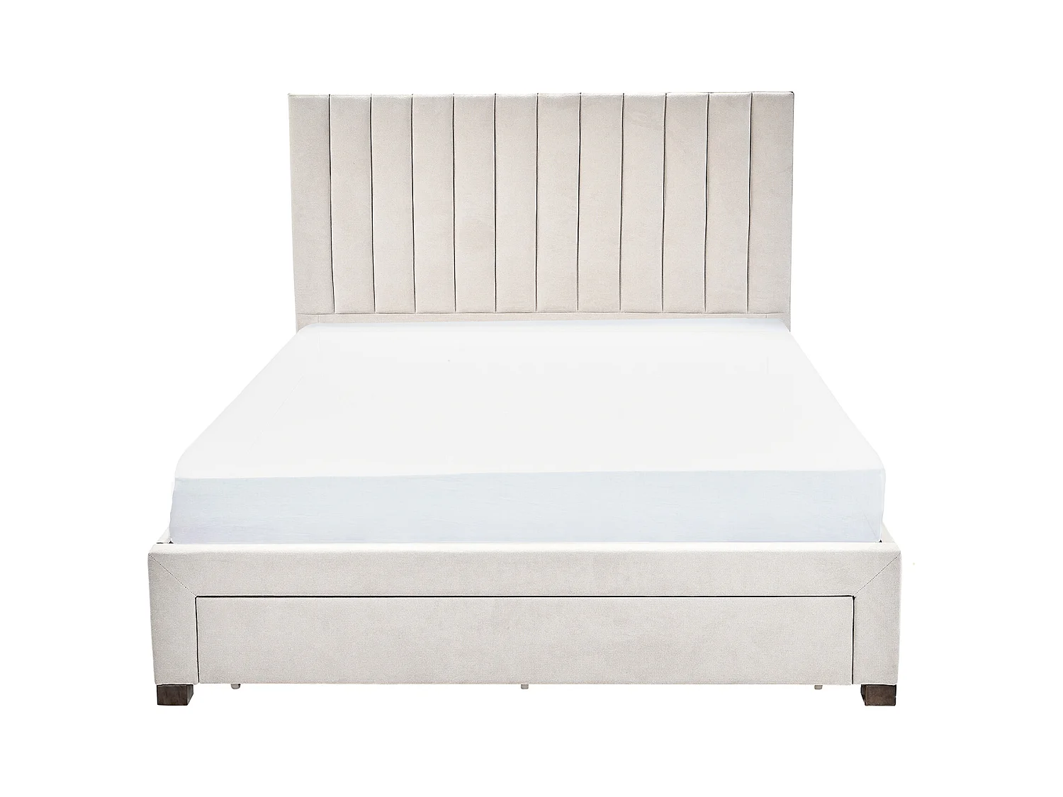 Bed met 3 lades 160 x 200 cm - Stof - Beige + matras - LIAKO