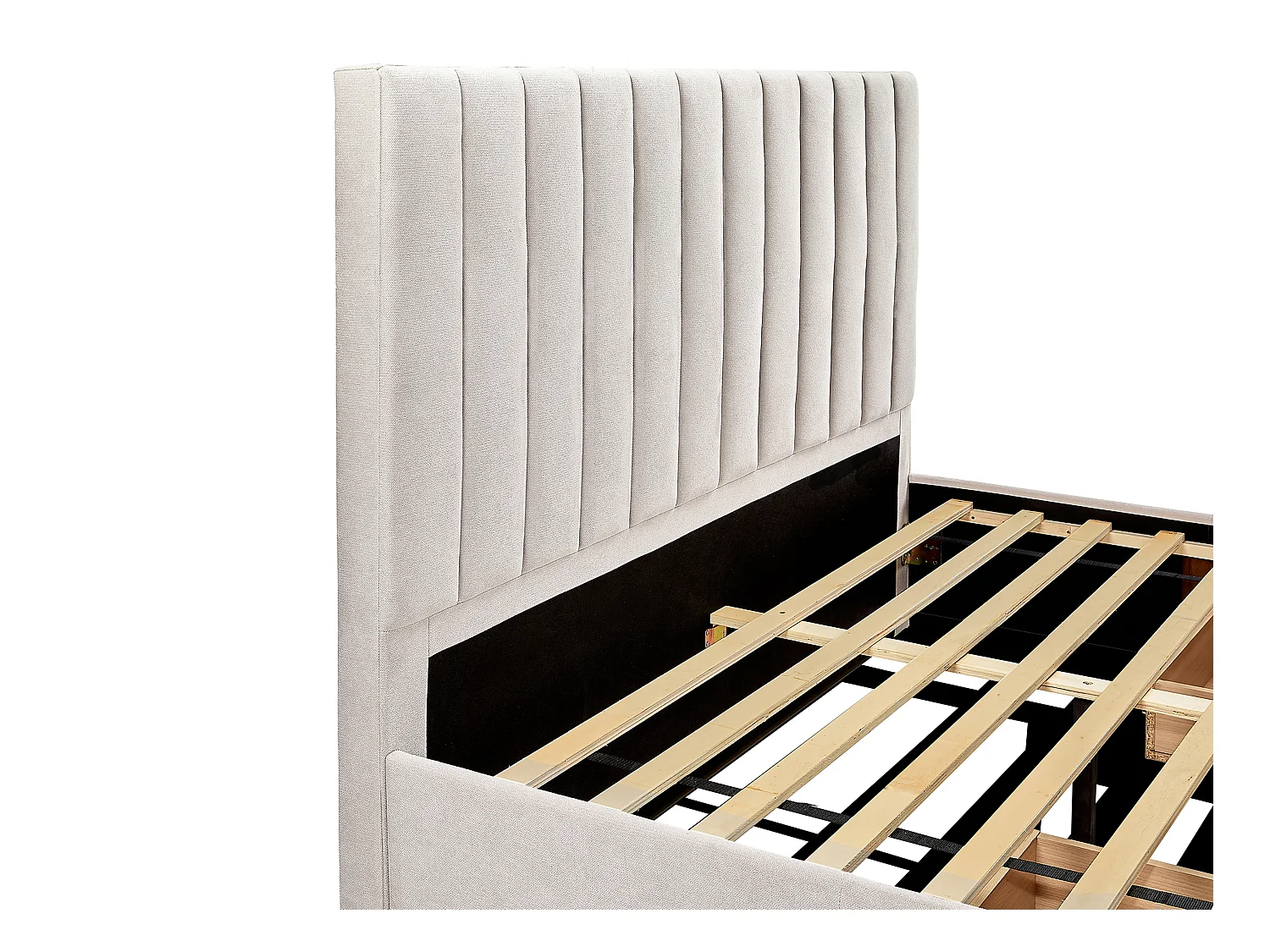 Bed met 3 lades 160 x 200 cm - Stof - Beige + matras - LIAKO