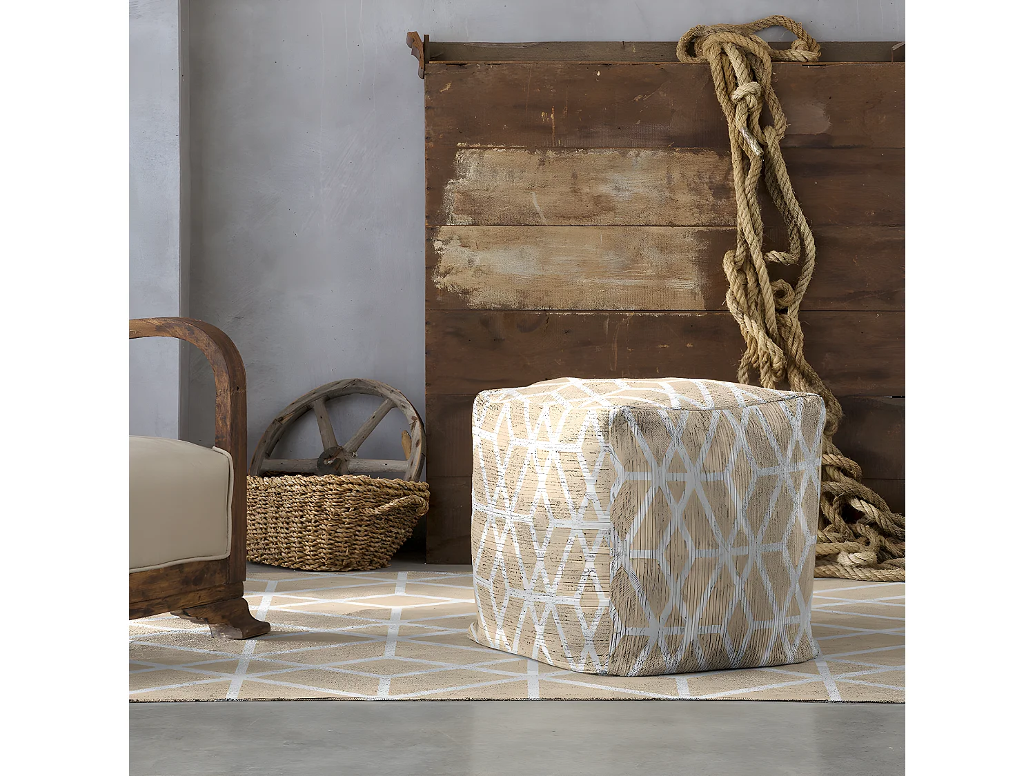 Pouf amovible en coton 50x50x50 cm TRICO
