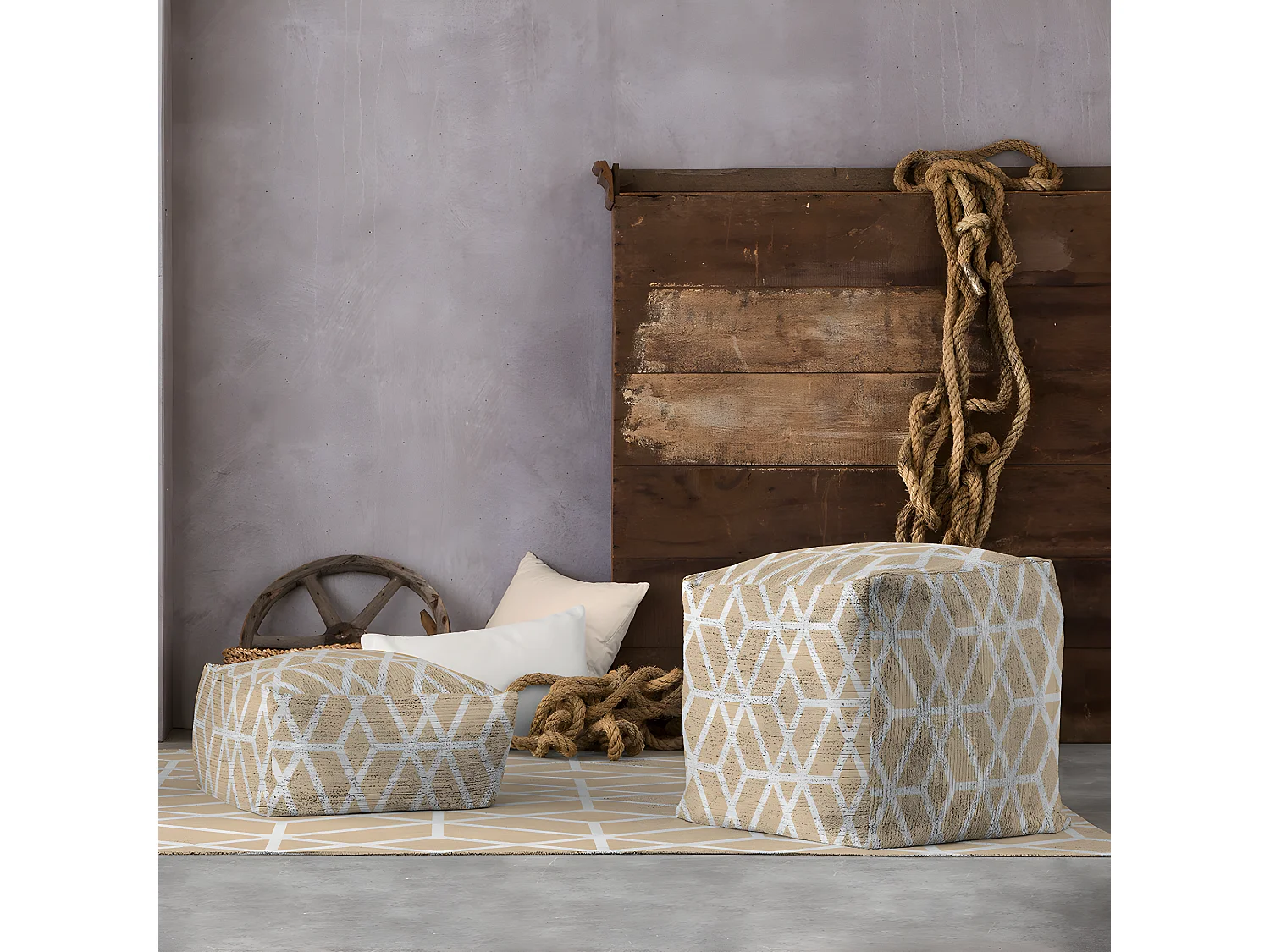 Pouf amovible en coton 50x50x50 cm TRICO