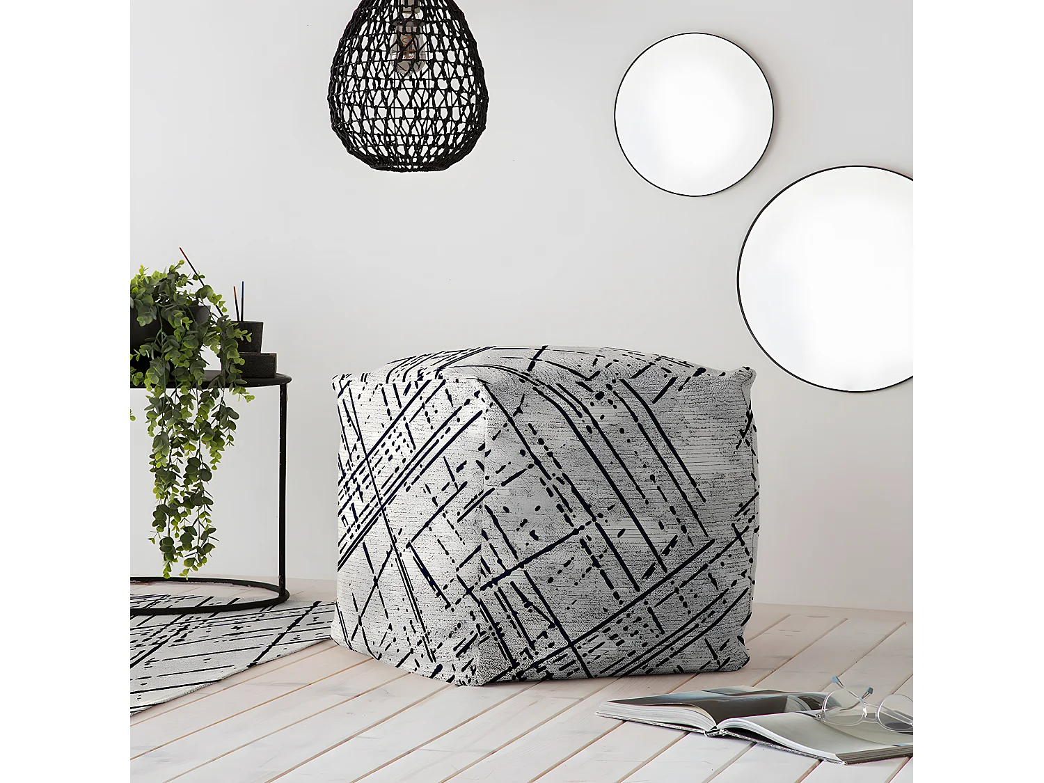 Puff desenfundable en coton 50x50x50 cm MIK