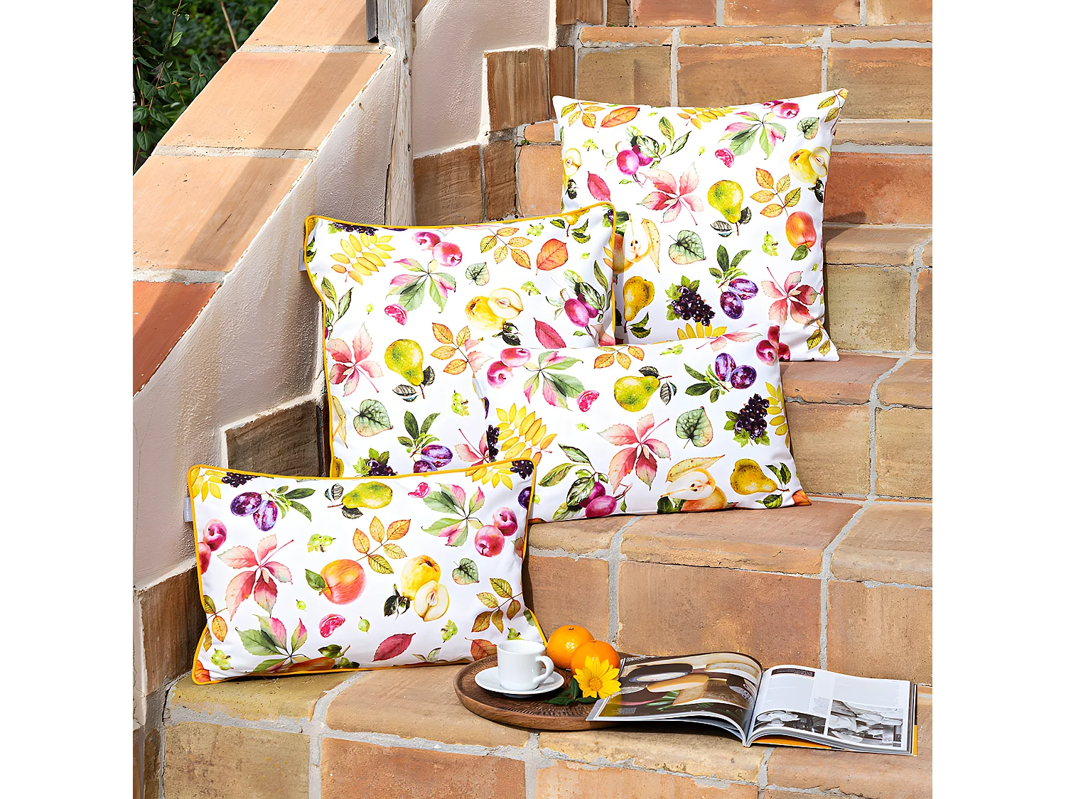 Lot de 2 housses de coussin multi 50x50 cm SELLA