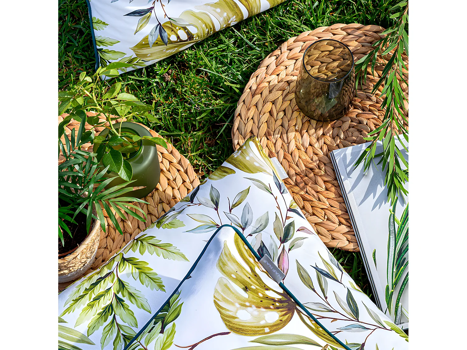 Lot de 2 housses de coussin vert 50x50 cm STEFANIA