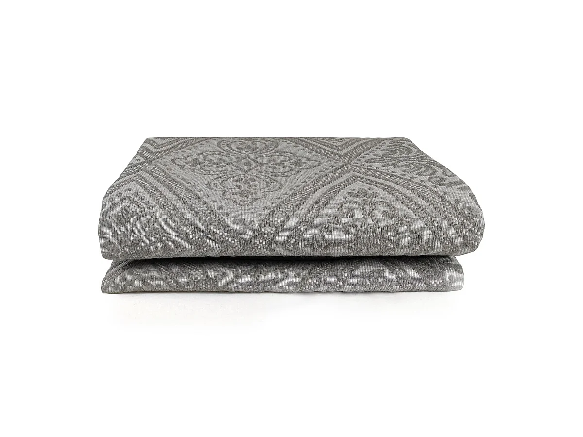 Colcha gris 230x270 cm BRIANCE de algodón suave - Diseño elegante - Fabricado en España