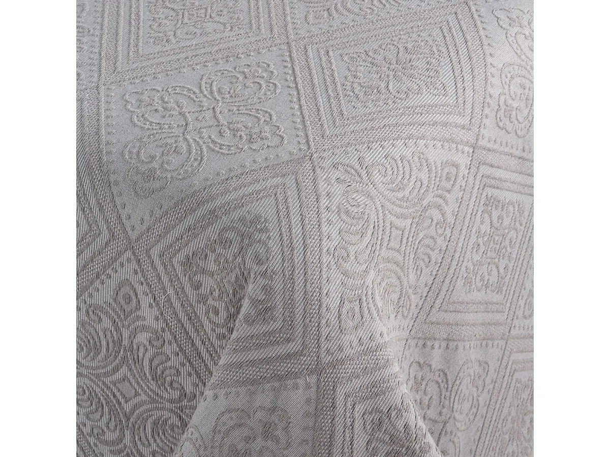 Colcha gris 230x270 cm BRIANCE de algodón suave - Diseño elegante - Fabricado en España